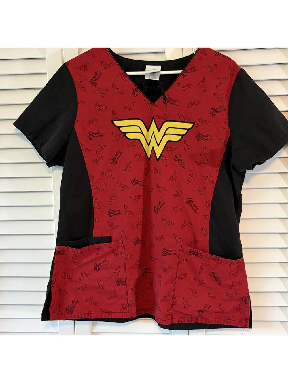 DC Comics Women's Red Scrub top